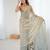 Grey tissue satin sequins saree with unstitched blouse piece.