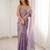 Lilac tissue satin sequins saree with unstitched blouse piece.