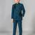Boys teal lycra floral patchwork embroidered 3 piece suit set with beadwork & sequins
