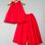 Red embroidered organza co ord set