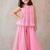 Pink embroidered organza co ord set