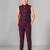 Boys wine lycra floral patchwork embroidered 3 piece suit set with beadwork & sequins