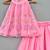 Pink embroidered organza co ord set