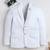 Boys powder blue cotton blend knitted geometric textured single-breasted blazer