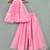 Pink embroidered organza co ord set