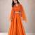 Orange embroidered organza cape co ord set