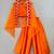 Orange embroidered organza cape co ord set