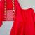 Red embroidered organza cape co ord set