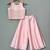 Pink embroidered satin co ord set