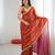 Orange tissue satin sequins saree with unstitched blouse piece.