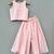 Pink embroidered satin co ord set