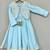 Sky blue embroidered silk anarkali jacket set