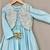 Sky blue embroidered silk anarkali jacket set