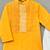 Yellow embroidered cotton kurta set