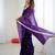 Purple tissue satin sequins saree with unstitched blouse piece.