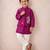 Purple embroidered silk kurta jacket set