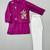 Purple embroidered silk kurta jacket set