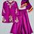 Purple embroidered silk kurti palazzo set with dupatta