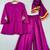 Purple embroidered silk kurti palazzo set with dupatta