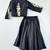 Black embroidered silk indo western lehenga set