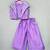 Lavender embroidered silk jacket co ord set