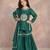 Bottle green embroidered silk sharara set