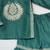 Bottle green embroidered silk sharara set
