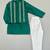 Bottle green embroidered silk kurta jacket set