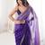 Purple tissue satin sequins saree with unstitched blouse piece.