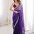 Purple tissue satin sequins saree with unstitched blouse piece.