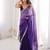Purple tissue satin sequins saree with unstitched blouse piece.