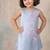 Grey floral embroidered satin dress