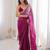Wine tissue satin sequins saree with unstitched blouse piece.