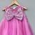 Pink bow embroidered organza dress