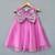 Pink bow embroidered organza dress