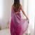 Wine tissue satin sequins saree with unstitched blouse piece.