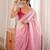 Pink tissue embellished saree with unstitched blouse piece.