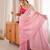 Pink tissue embellished saree with unstitched blouse piece.
