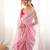 Pink tissue embellished saree with unstitched blouse piece.