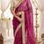 magenta color satin sequin embroidered work saree with contrast blouse