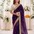 purple color satin sequin embroidered work saree with contrast blouse