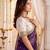purple color satin sequin embroidered work saree with contrast blouse