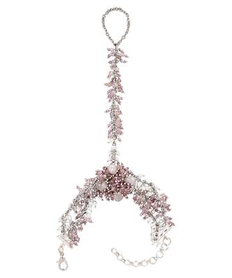 Lilac crystal pearl haath phool 3
