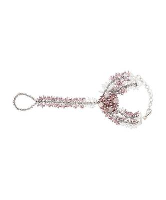 Lilac crystal pearl haath phool 4