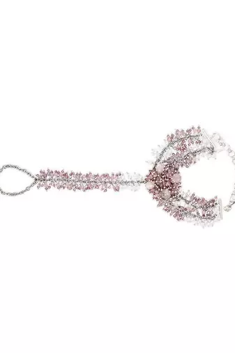 Lilac crystal pearl haath phool