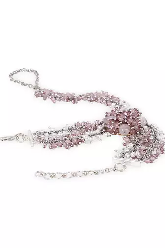Lilac crystal pearl haath phool