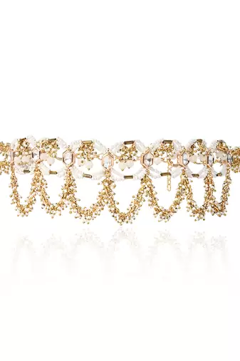 White and gold choker necklace