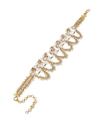 White and gold choker necklace 4