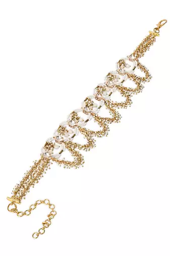 White and gold choker necklace