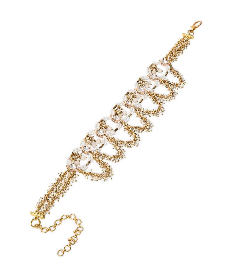 White and gold choker necklace